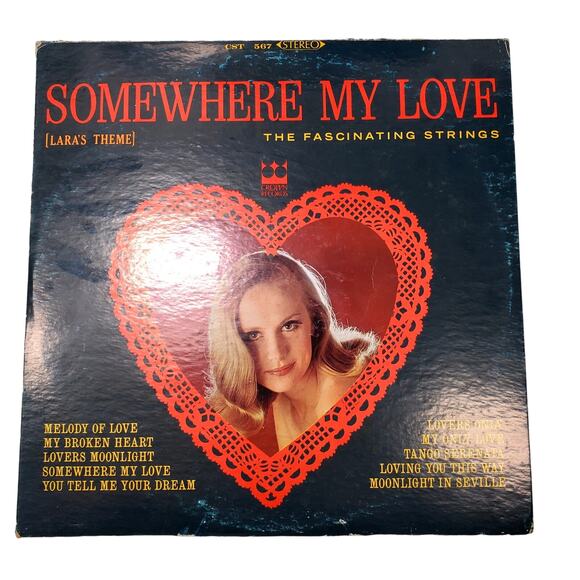 Lot of 2 Crown Vinyl Records Jesse Crawford Laras Theme Somewhere My Love 33 rpm - Picture 8 of 11